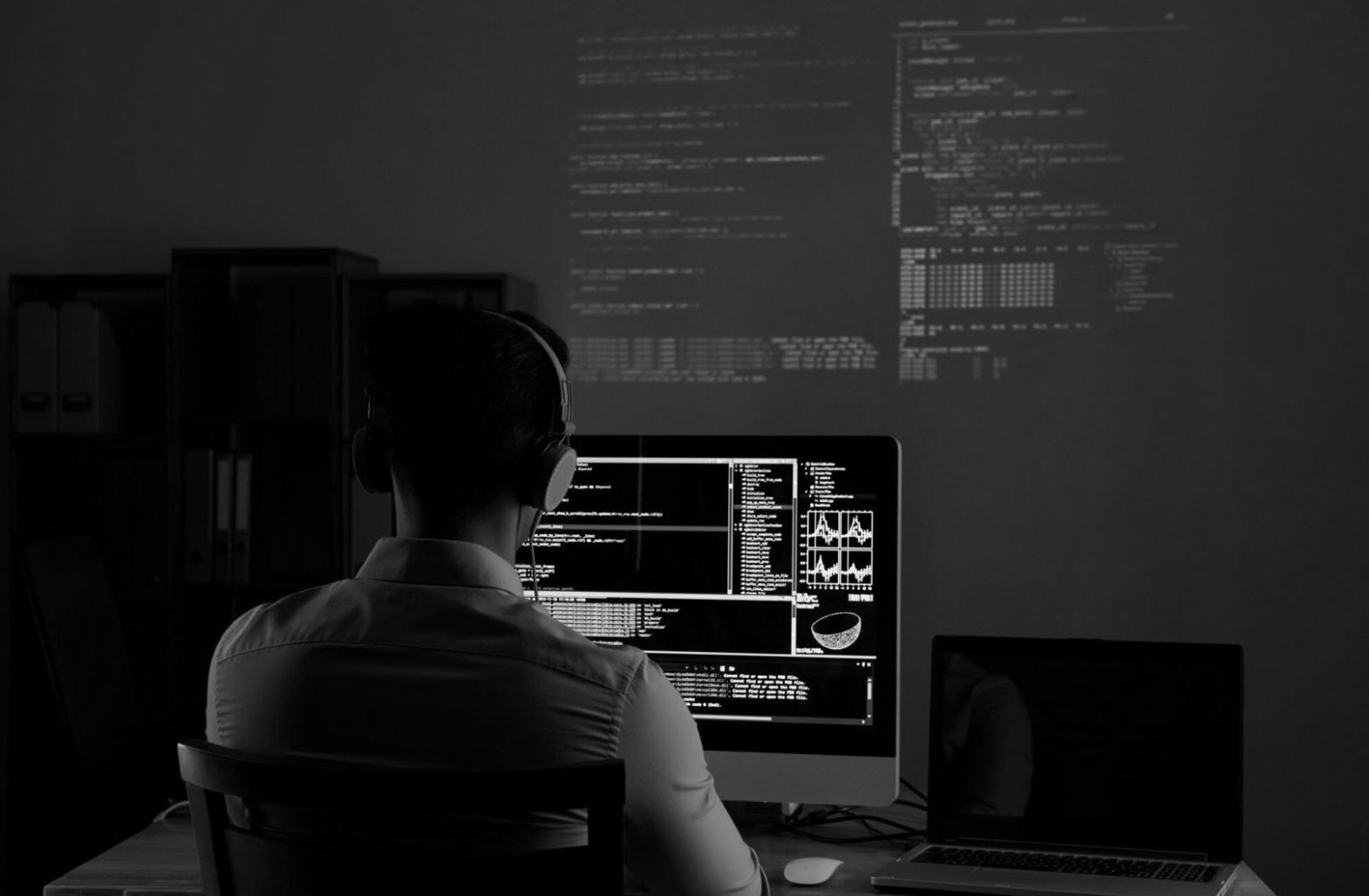 Modern blockchain technology workspace showing distributed network architecture